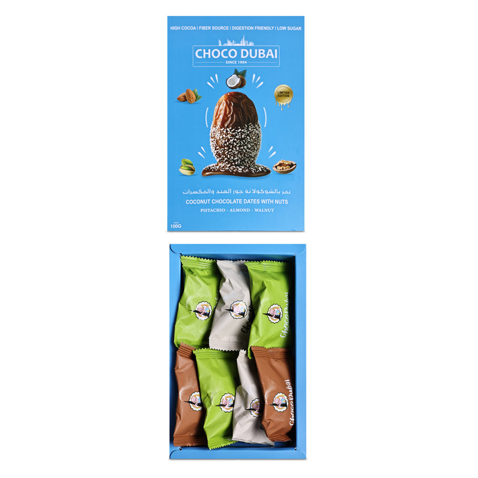 Coconut Chocolate Dubai Dates with Nuts
