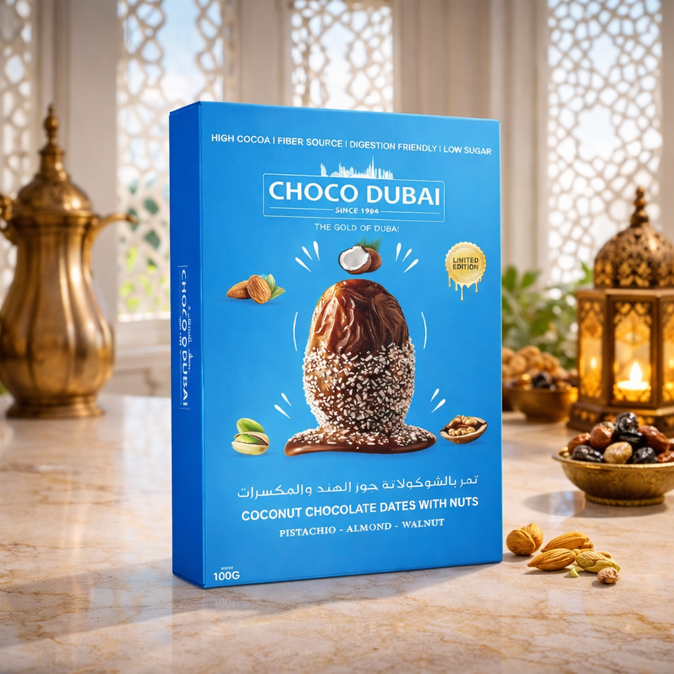 Coconut Chocolate Dubai Dates with Nuts
