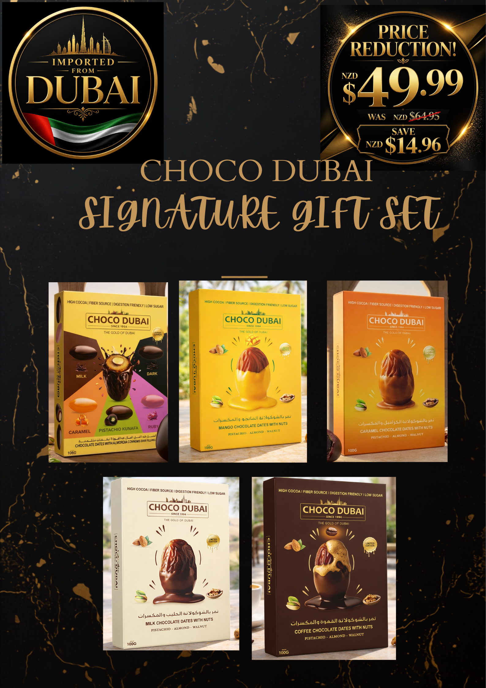 Choco Dubai Signature Gift Set | 5 Luxury Flavours